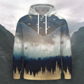Forest Print Casual Comfortable Long-Sleeve Hoodie