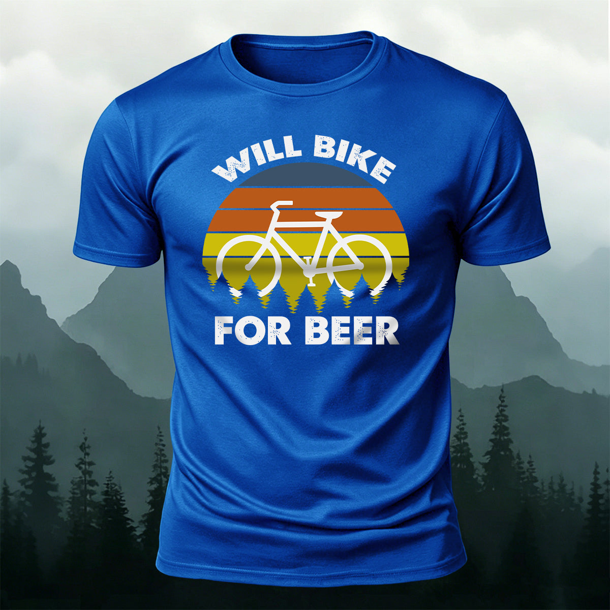 Will Bike For Beer Casual Cotton T-Shirt