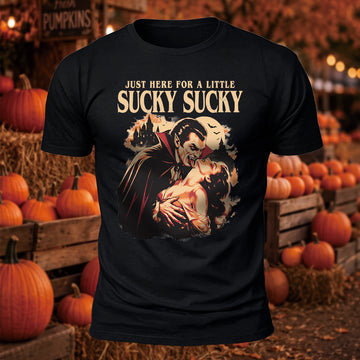 Here For Sucky Sucky Printed Short Sleeve T-Shirt