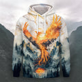 Cool Mountain Phoenix Casual Long-Sleeve Hoodie