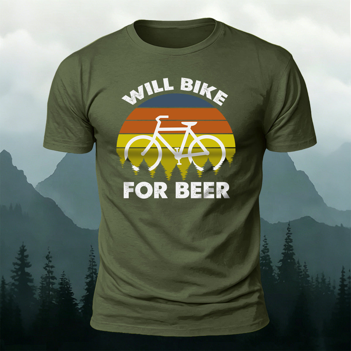Will Bike For Beer Casual Cotton T-Shirt