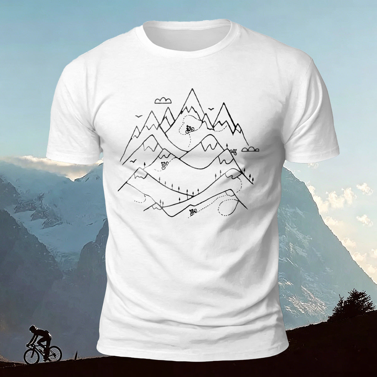 Mountain Biking Nature Leisure Premium Cotton T-Shirt