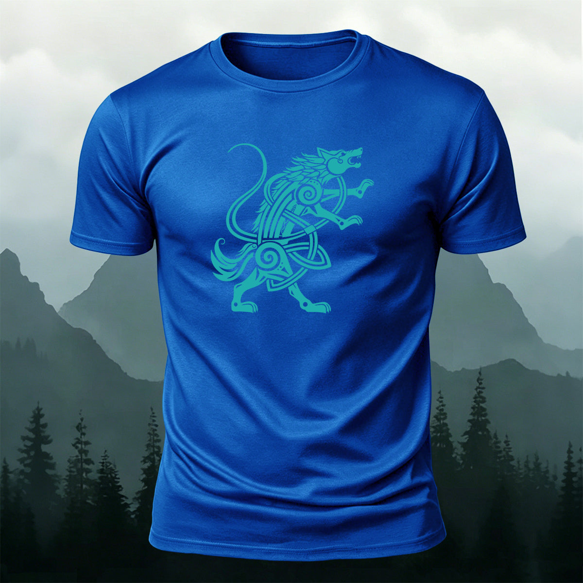 Mythical Wolf Totem Print Cotton Versatile T-Shirt