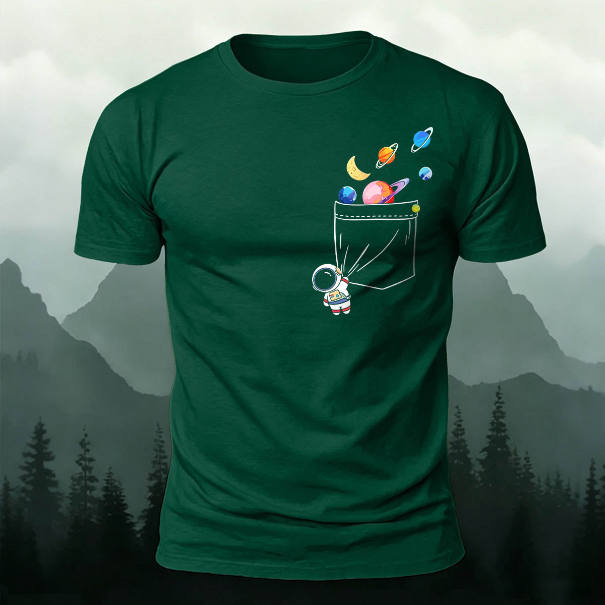 Astronaut Fun Print Premium Cotton Casual T-Shirt