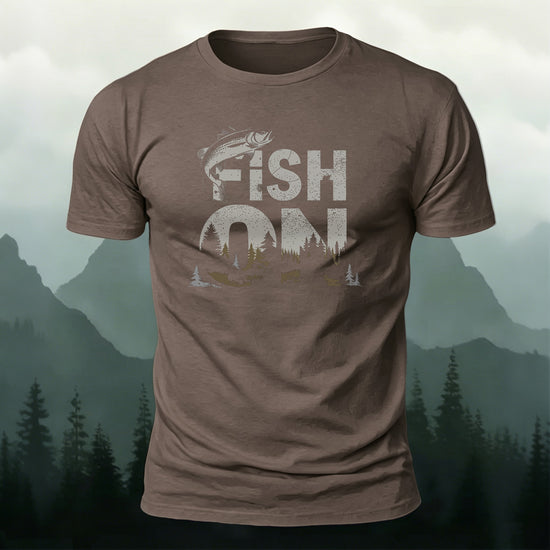 Fish on Art Print Cotton Outdoor Casual T-Shirt CO