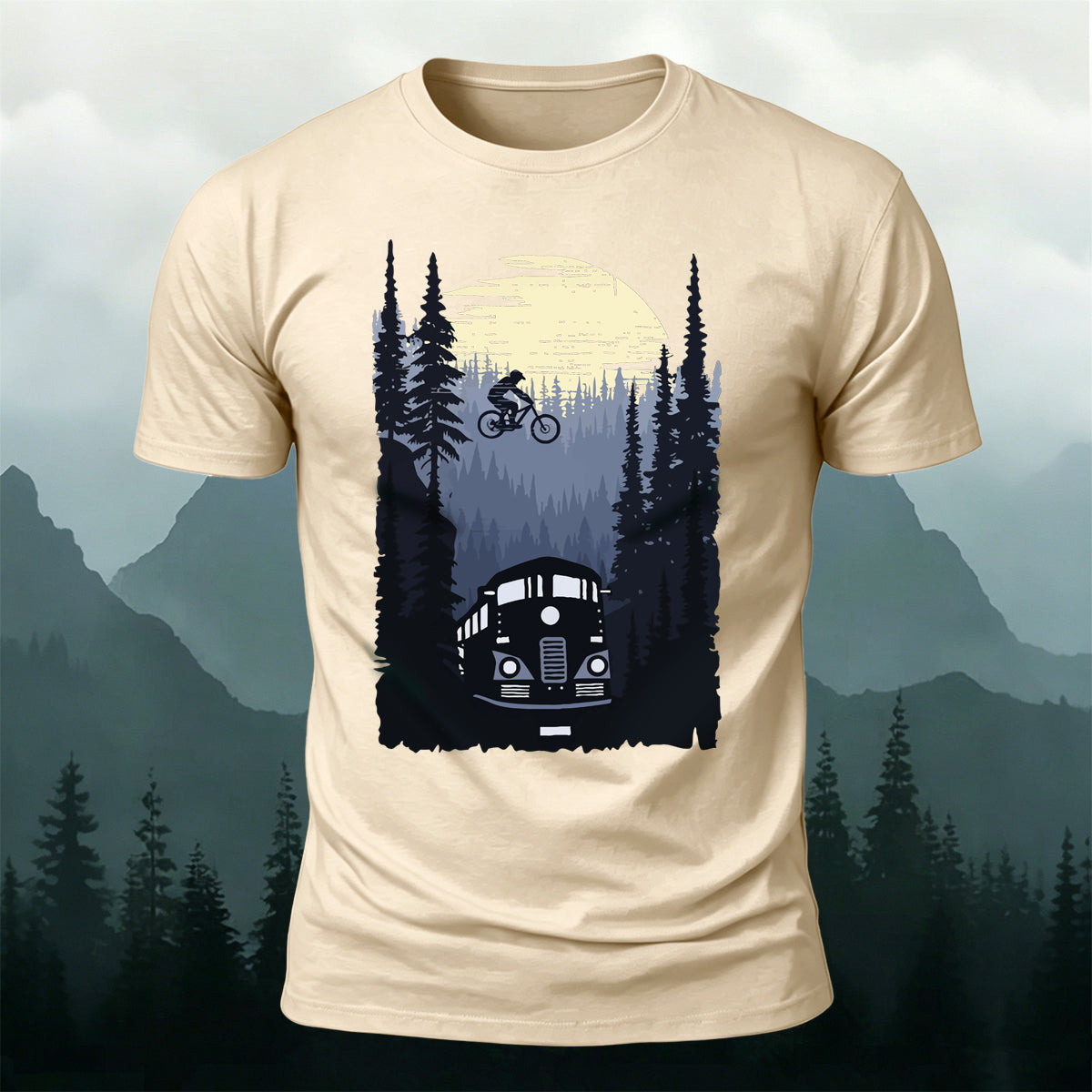 Mountain Biking Print Outdoor Trendy Casual Tee