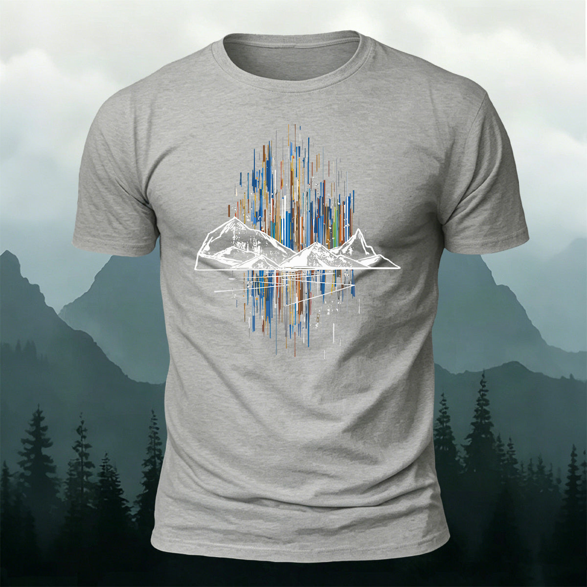 Mountain Colorful Line Outdoor Leisure Breathable T-Shirt