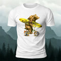 Fun Bear Cycling Surfing Outdoor Premium Cotton Tee