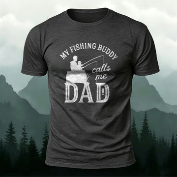 Cotton My Fishing Buddy Crew Neck T-Shirt