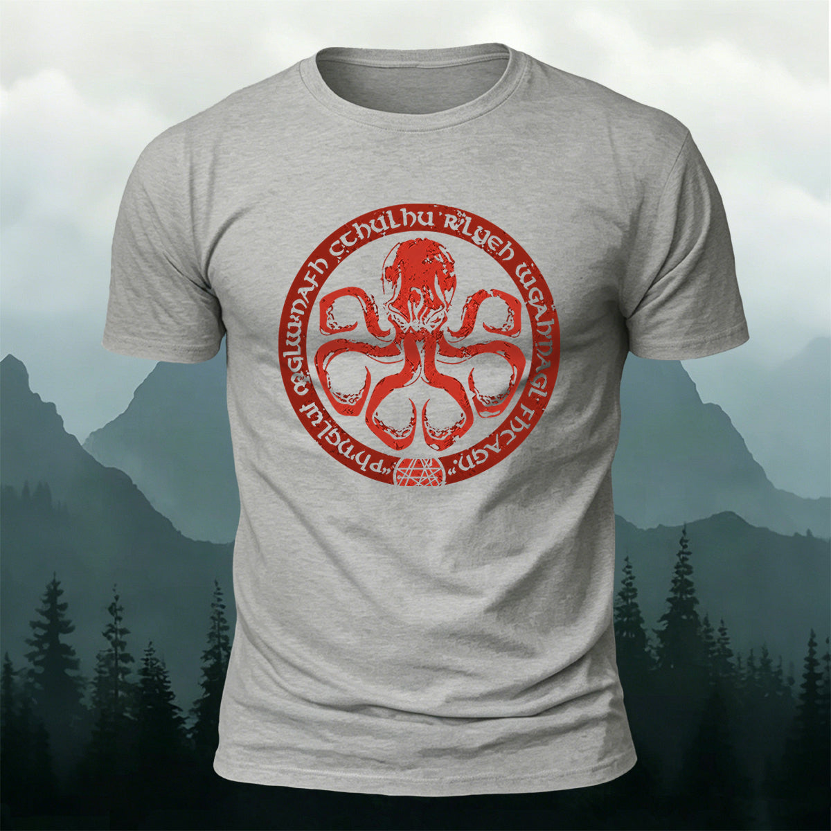 Round Octopus Creative Totem Outdoor Casual Cotton Tee