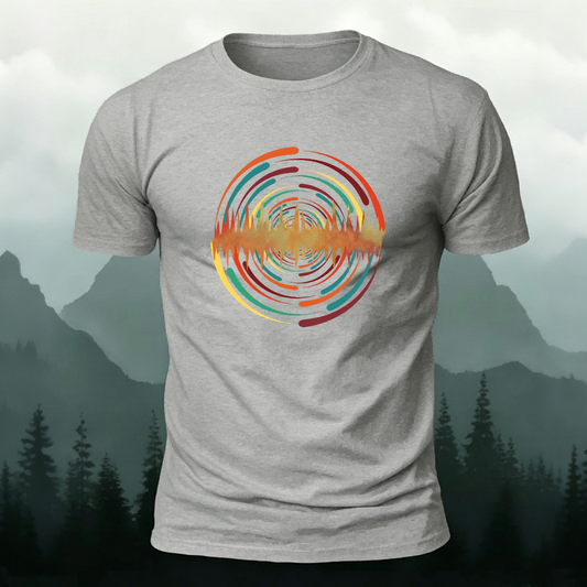 Colorful Pattern Artistic Casual Premium Cotton T-Shirt Grey