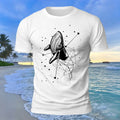 Whale Geometric Print 100% Cotton Soft-Touch T-Shirt