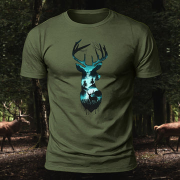 Premium Cotton Reindeer Forest Printed T-Shirt