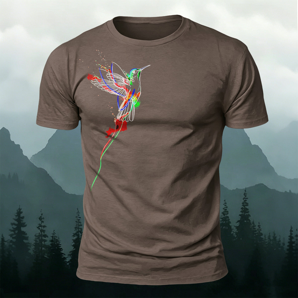 Colorful Flying Bird Natural Style 100% Cotton T-Shirt