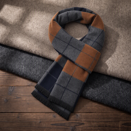 Wool Blend Plaid Winter Casual Scarf