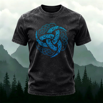 Washed Cotton Primitive Tribe Totem Versatile T-Shirt