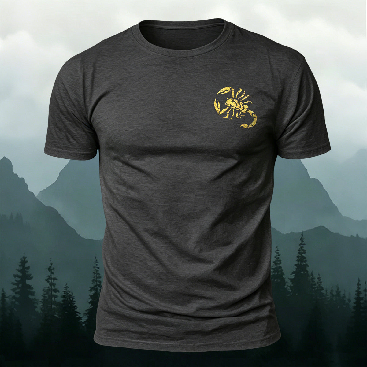 Lobster Print on the Chest Comfortable Outdoor Cotton Tee