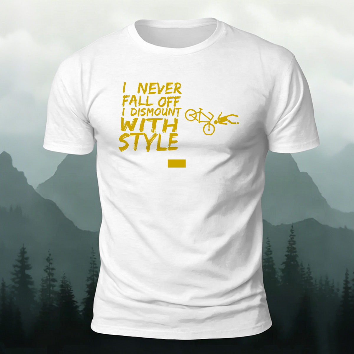 Cotton I Never Fall Off Printed Outdoor Cycling T-Shirt