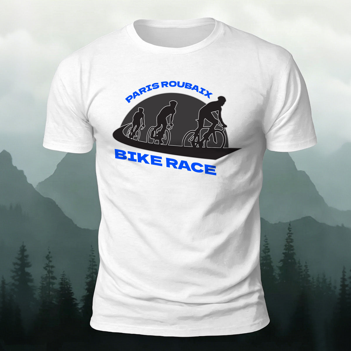 Bike Race Print Casual Versatile Cotton T-Shirt