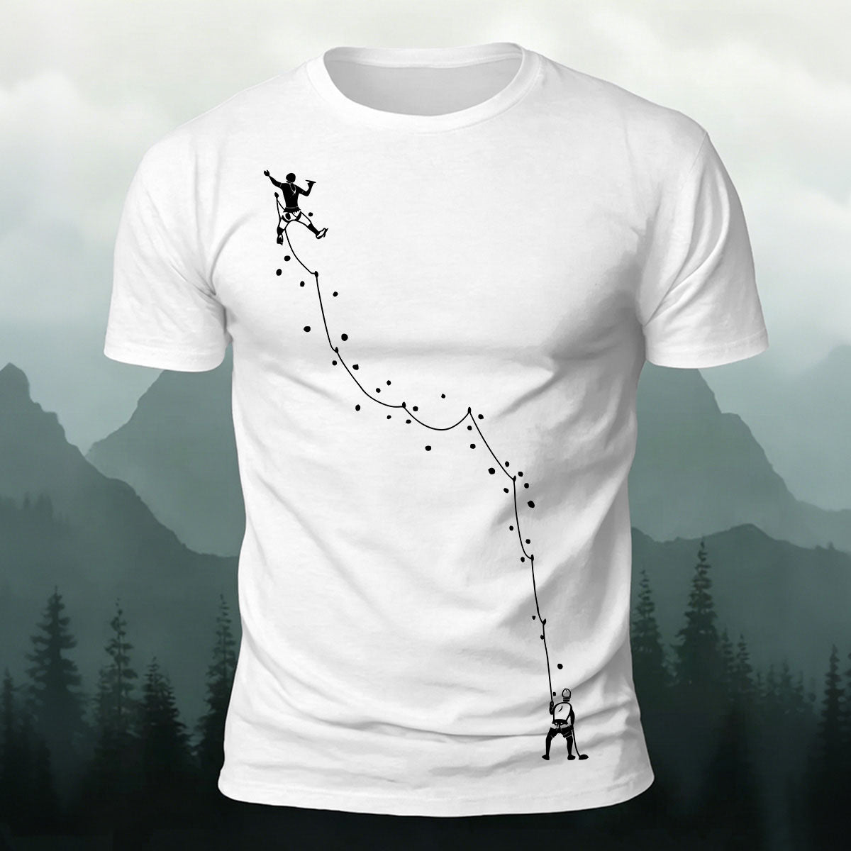 Climbing Route Simple Casual Skin-Friendly T-Shirt