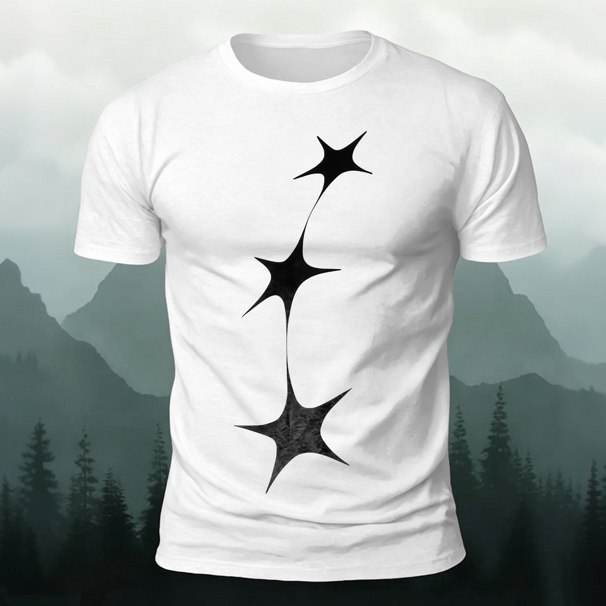 String of Stars Print Versatile Cotton T-Shirt