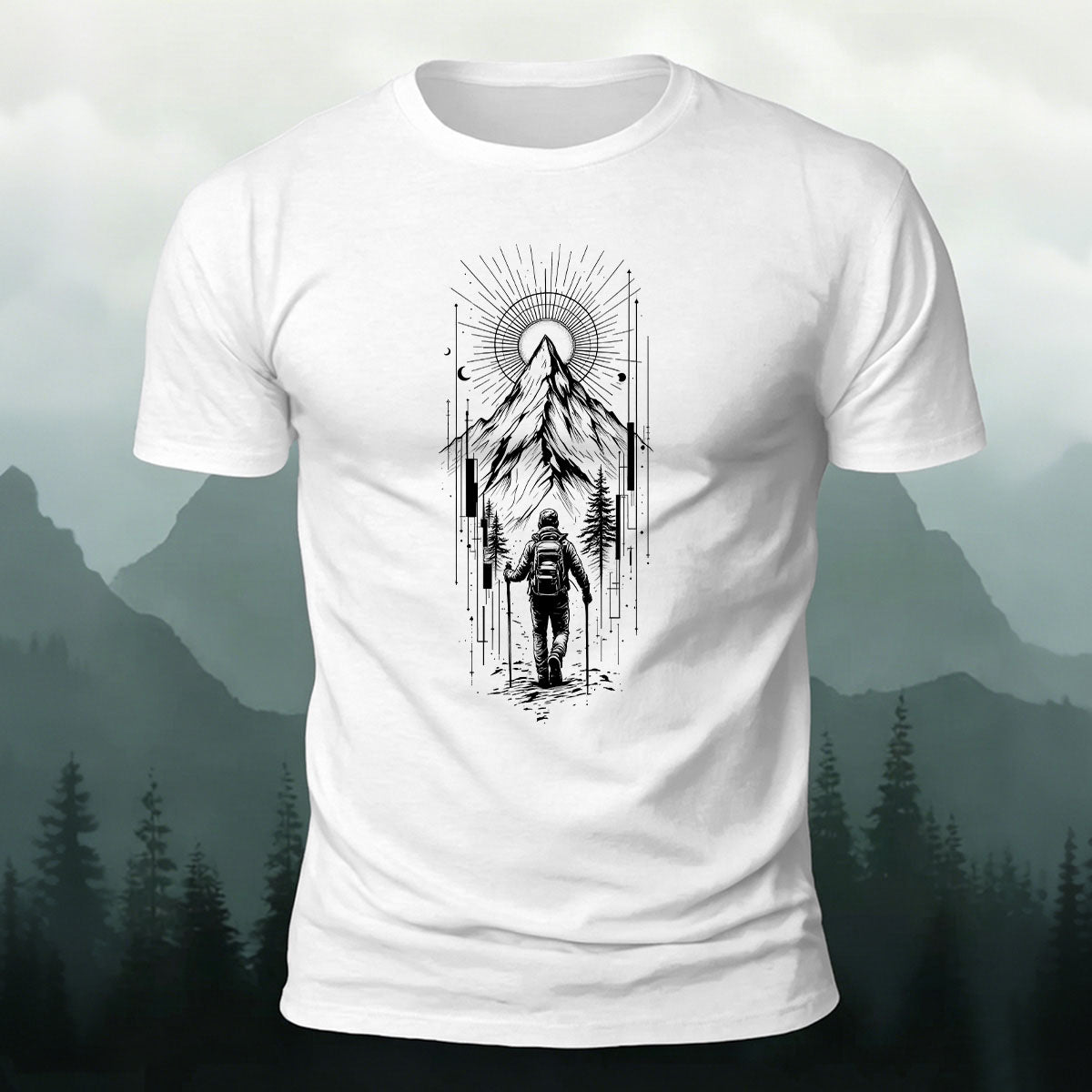 Conquering Snow-Capped Mountains Casual Outdoor Cotton Tee