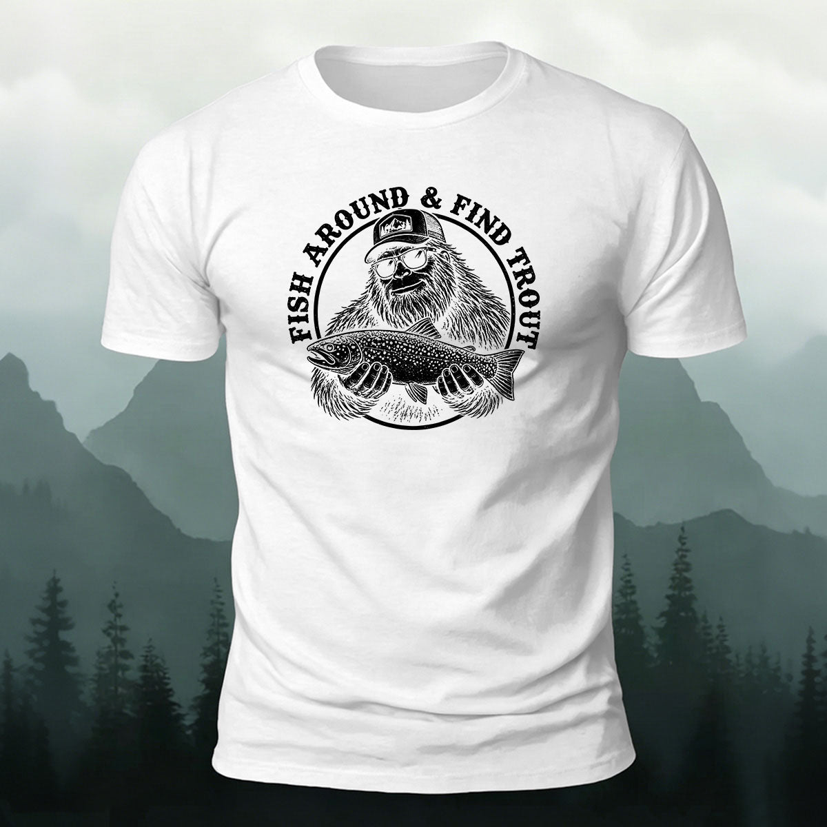 Trout Print Personalized Outdoor 100% Cotton T-Shirt