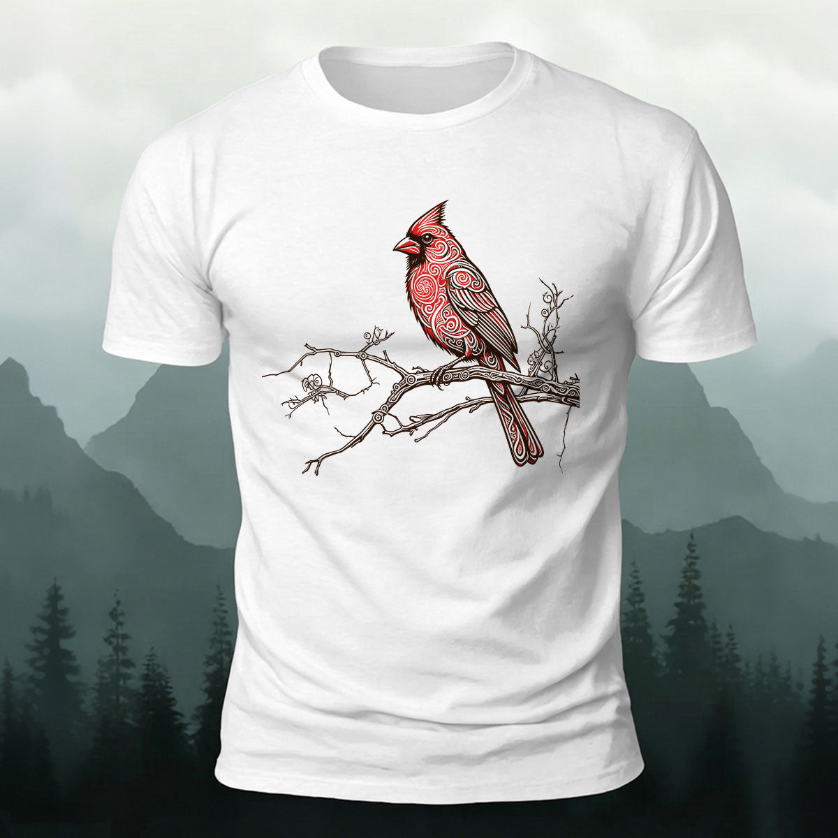 Vintage Red Cardinal Casual 100% Cotton T-Shirt