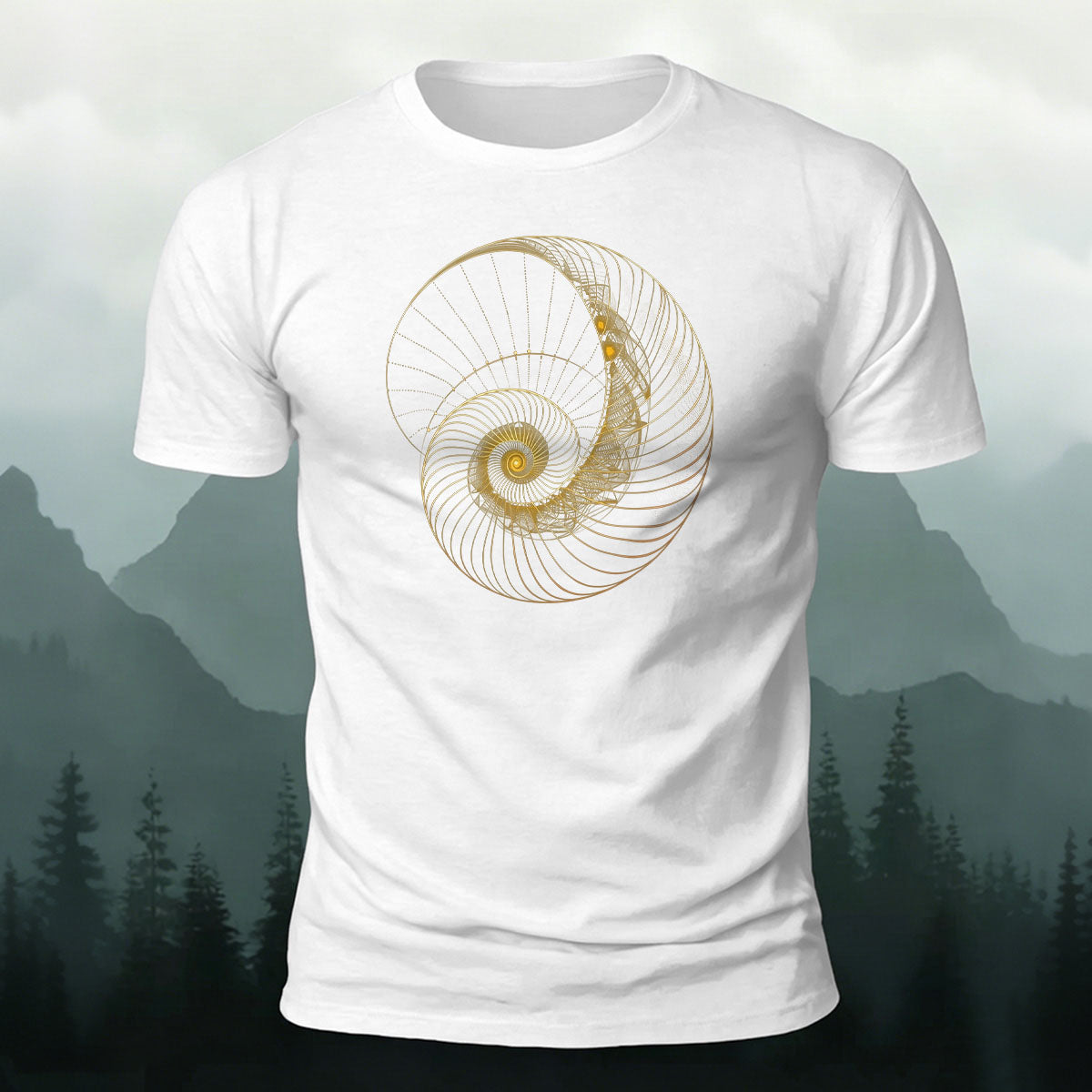 Combed Cotton Spiral-Striped Printed Casual T-Shirt