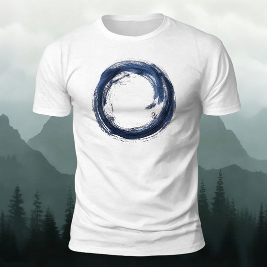 DTG Premium Cotton Abstract Circle Art Casual Tee
