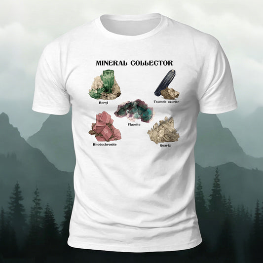 Premium Cotton Vintage Crystal Mineral Graphic Casual Tee