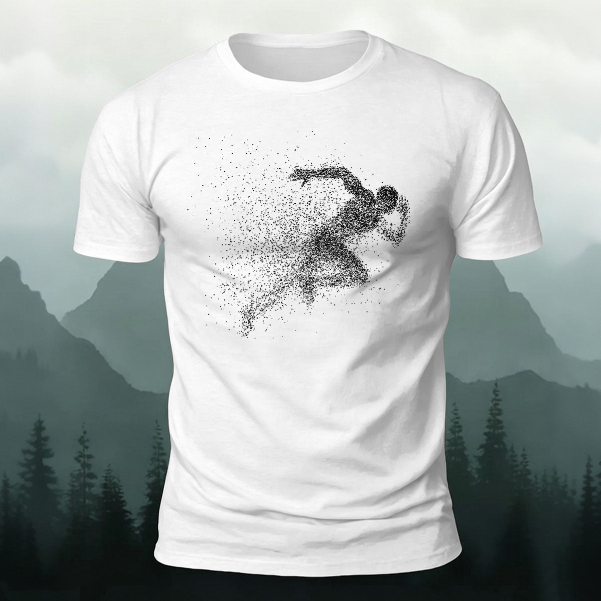 Running Character Print Casual Cotton T-Shirt