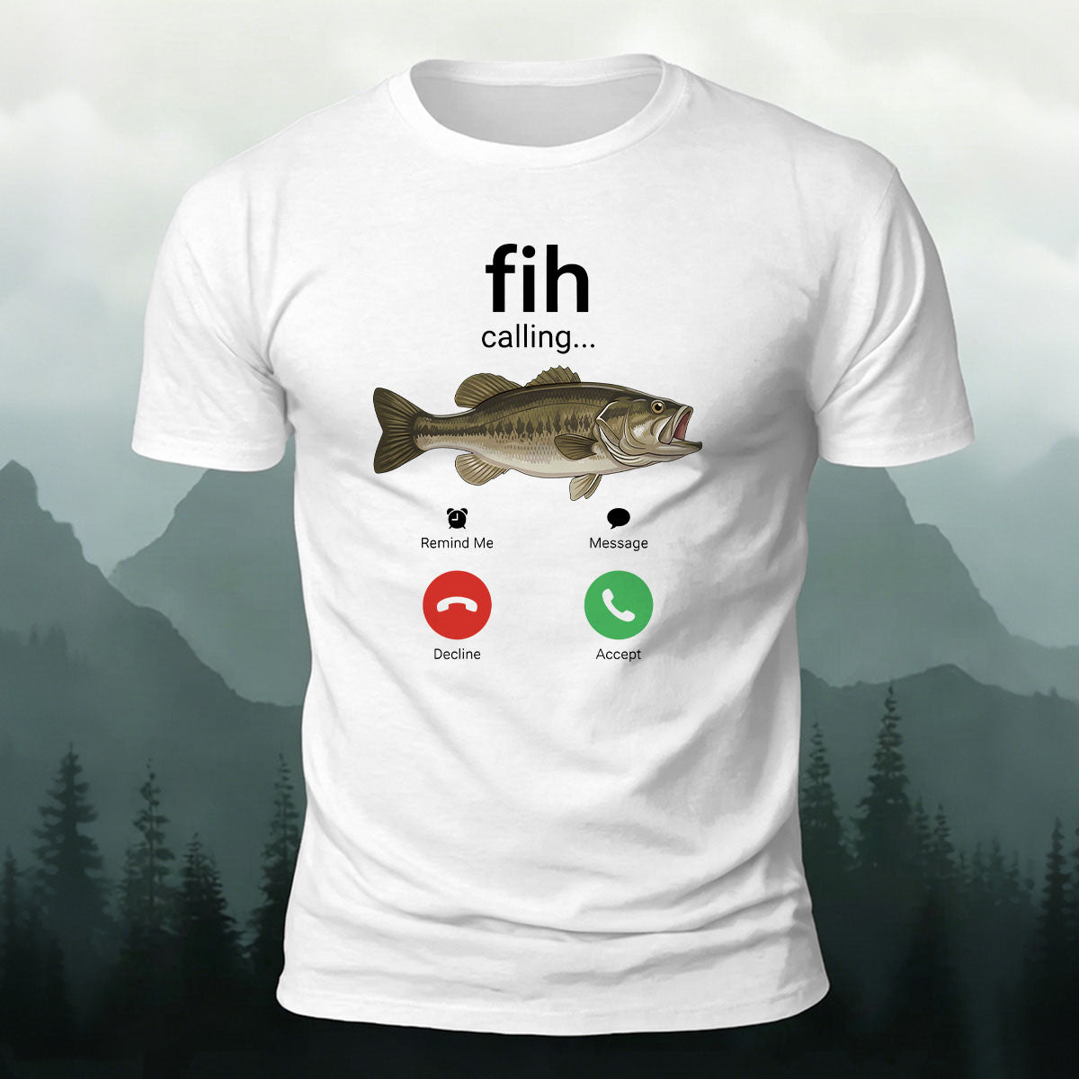 Fun Fishing Phone Casual Breathable T-Shirt