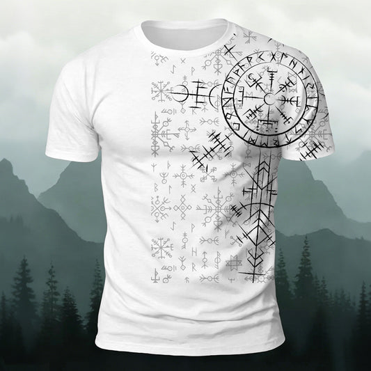 Sublimation Viking Totem Retro Personality Casual Tee