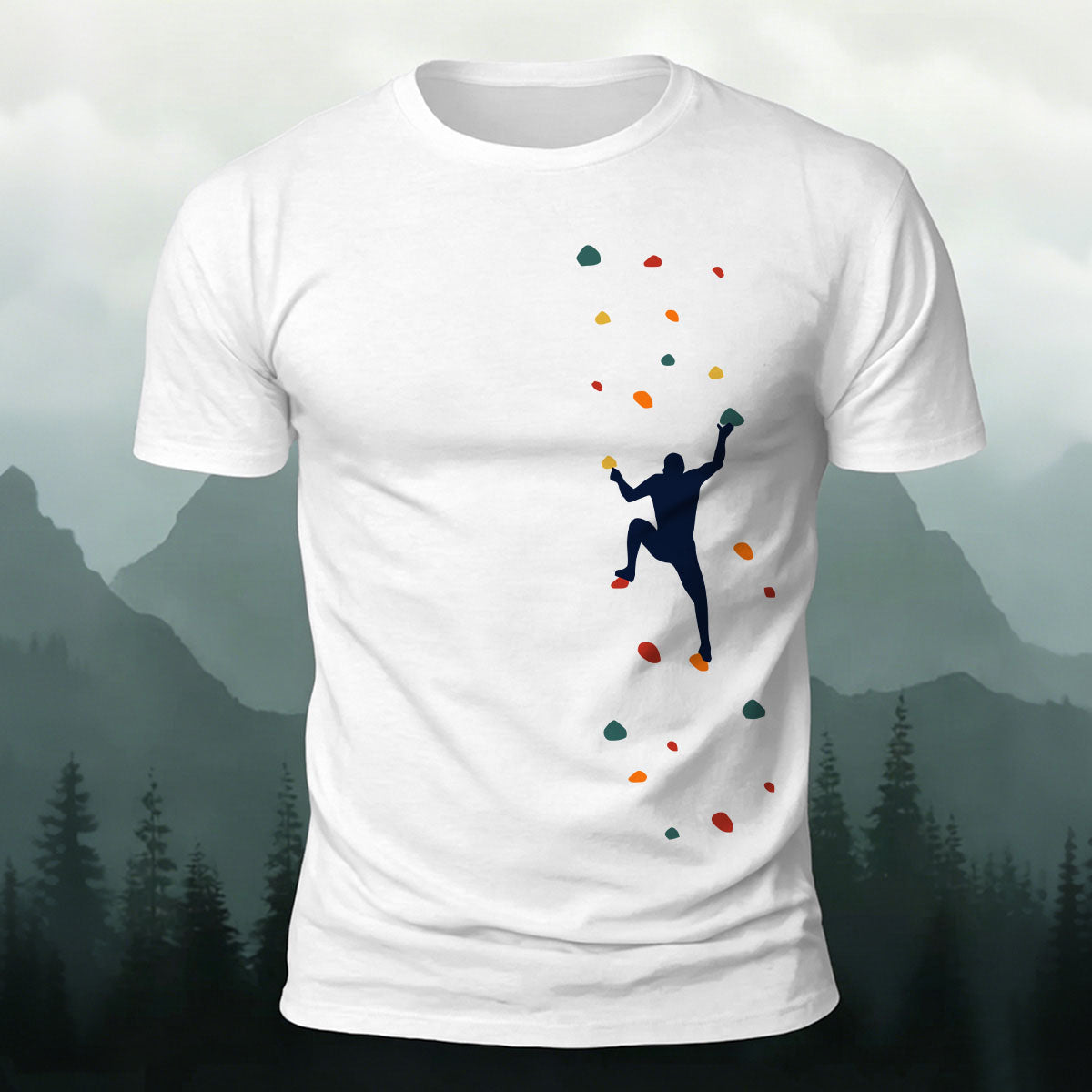 Rock Climbing Print Outdoor Cotton T-Shirt