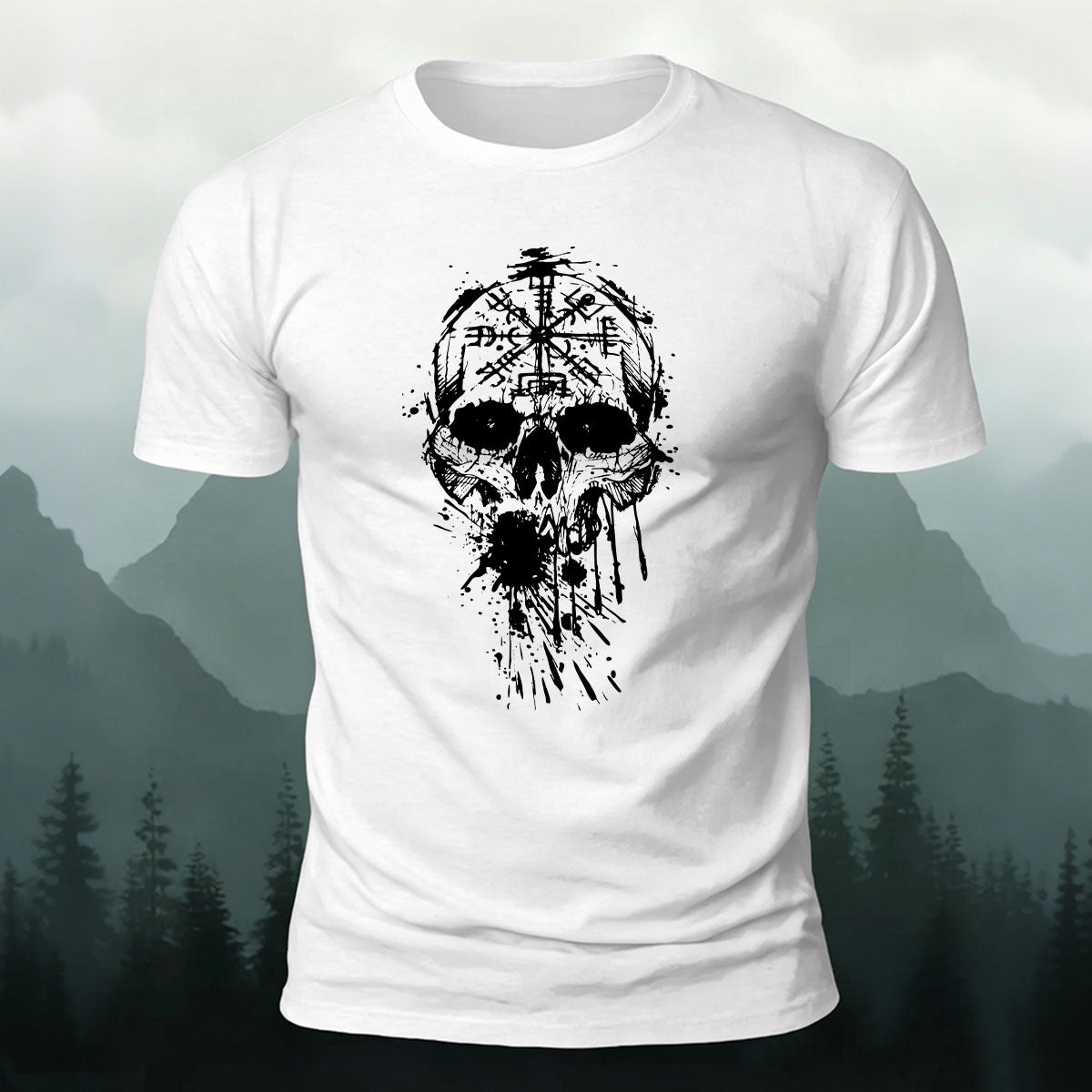 Dark Skeleton Tribe Totem Casual Cotton T-Shirt