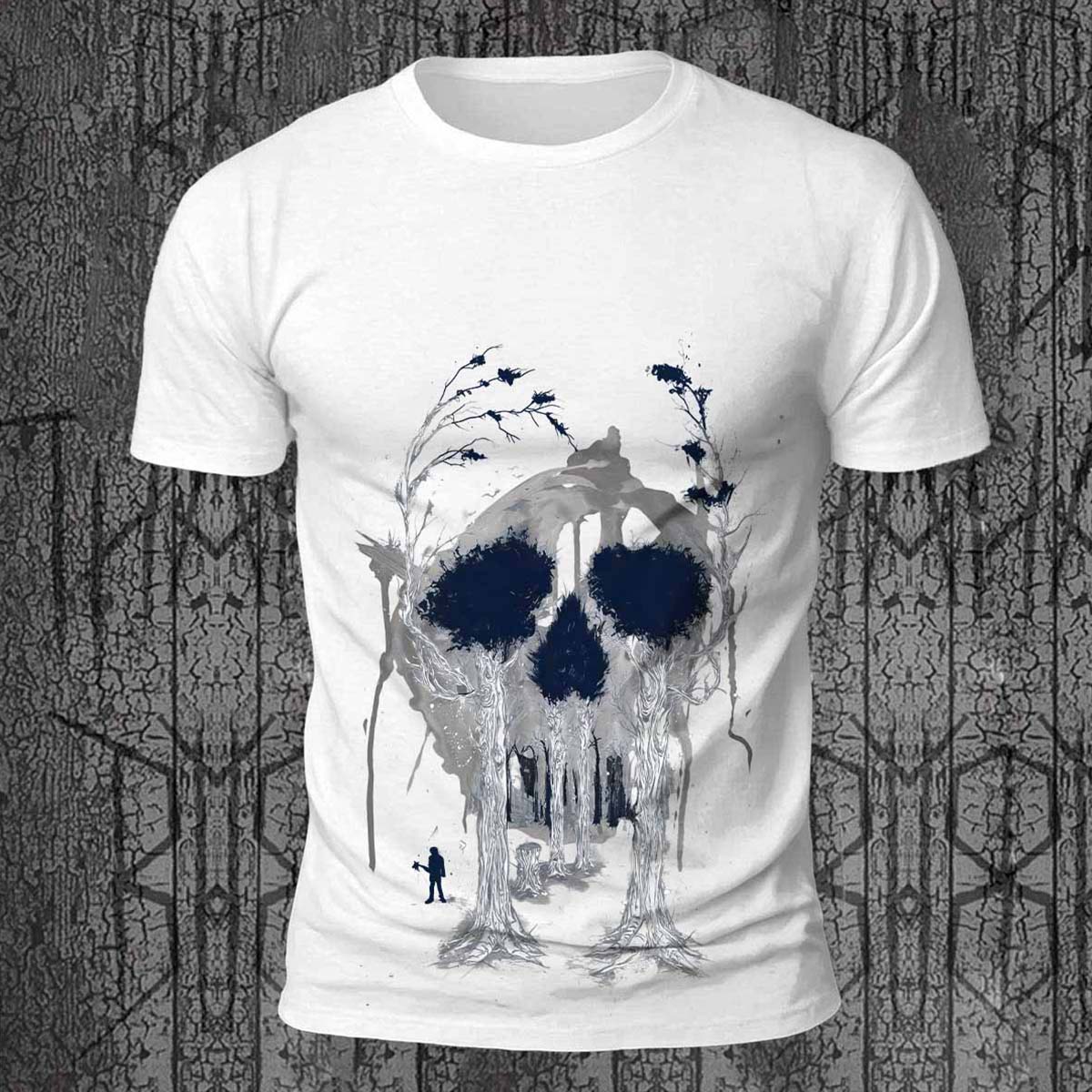 Forest Skeleton Creative Casual Comfortable T-Shirt