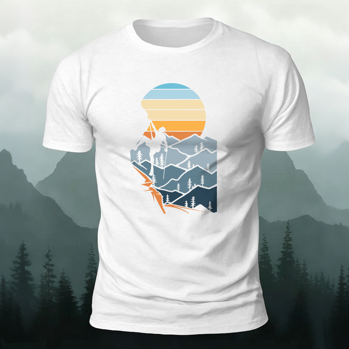 Outdoor Hiking Enthusiasts Adventure Print Cotton Tee