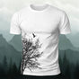 Minimalist  Tree Pattern Natural Style Casual T-Shirt
