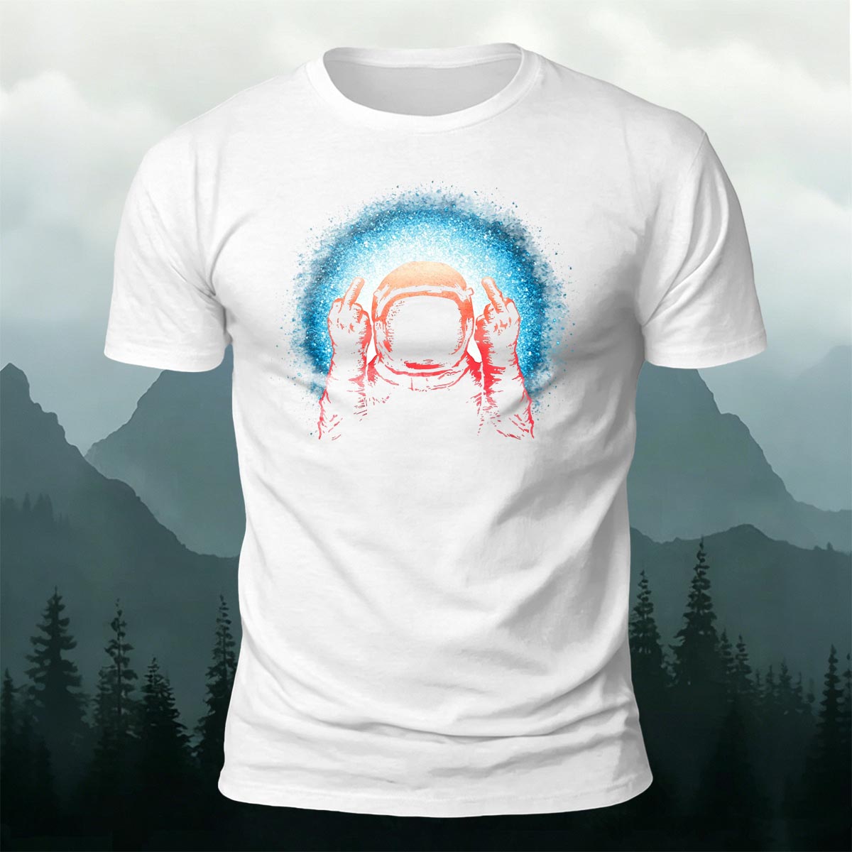 Space Humor Print Casual Premium Cotton T-Shirt