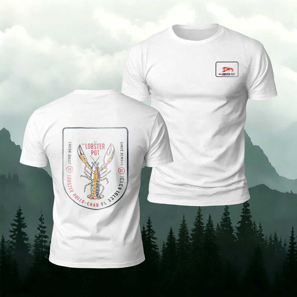 Cartoon Lobster Print Casual Premium Cotton T-Shirt