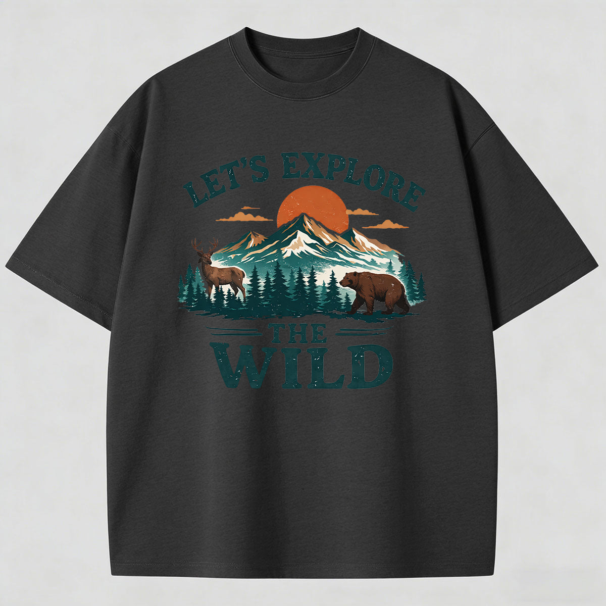 Men's Landscape Painting Print Cotton T-Shirt