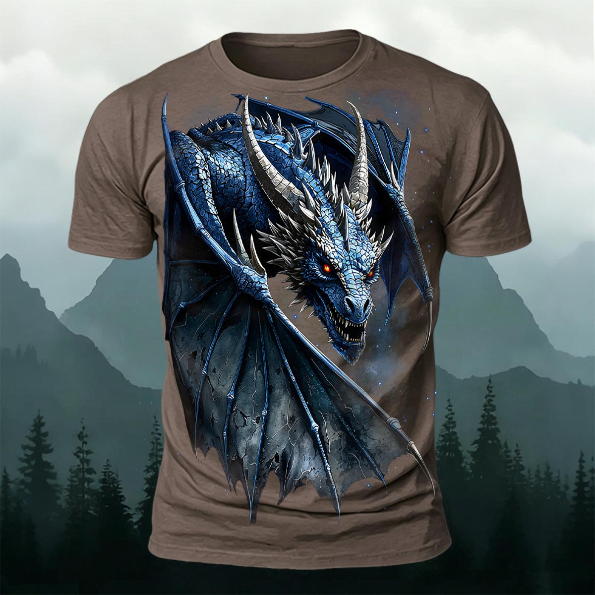 Fierce Dragon Print Cool Casual Premium Cotton T-Shirt CO