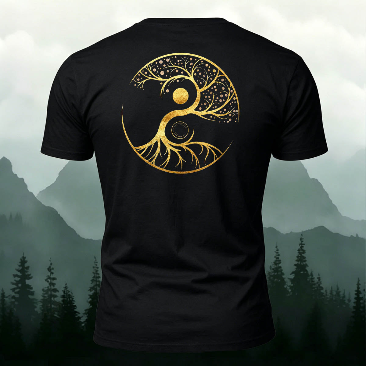 Yin Yang Tree of Life Breathable Crew Neck T-Shirt