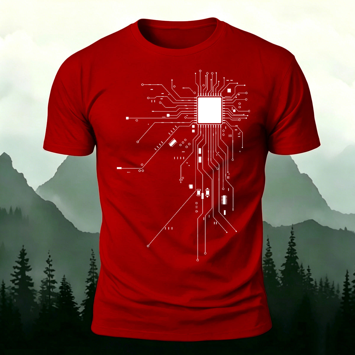 Circuit Pattern Trend Premium Cotton T-Shirt