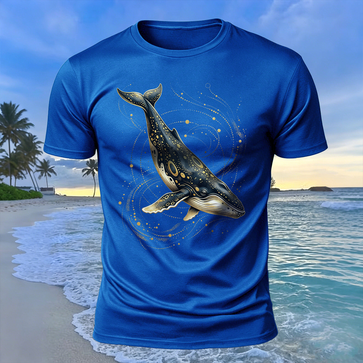 Creative Whale Art Print 100% Cotton Soft-Touch T-Shirt