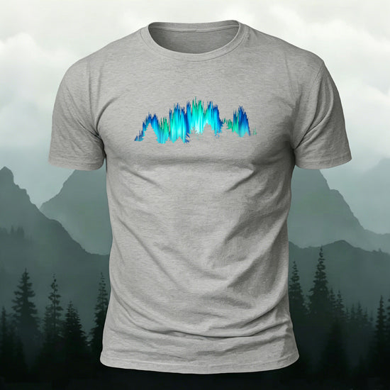 Gorgeous Night View Print Natural Style Breathable T-Shirt Grey