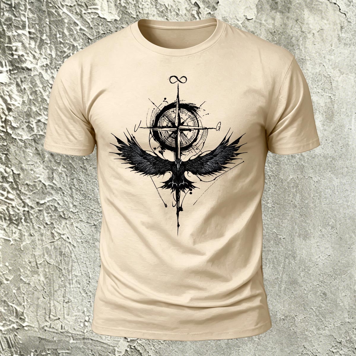 Nautical Pattern Trend Casual Skin-friendly T-shirt Biege