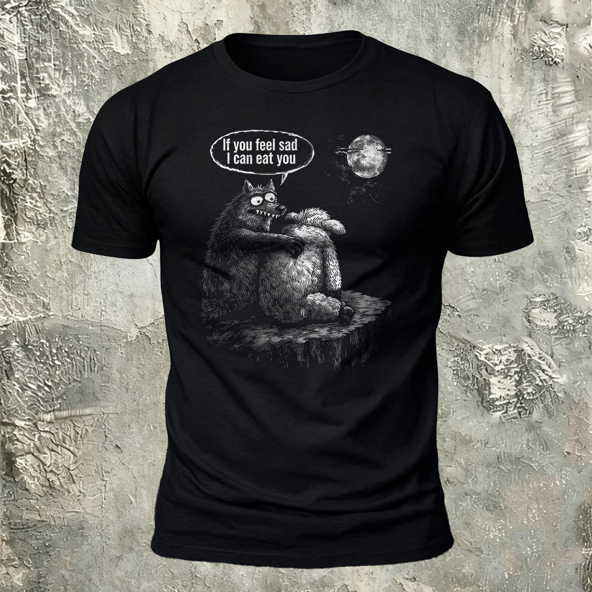 Raccoon and Penguin Print Cotton Casual T-Shirt