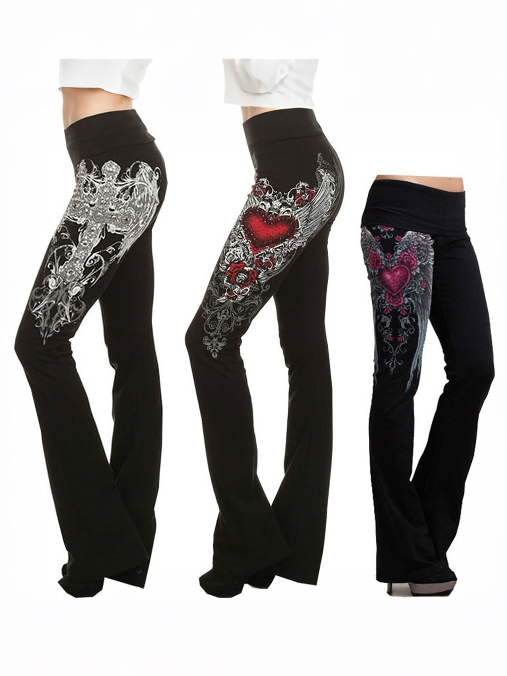 Printed Sexy Slim Fit Stretch Flared Pants